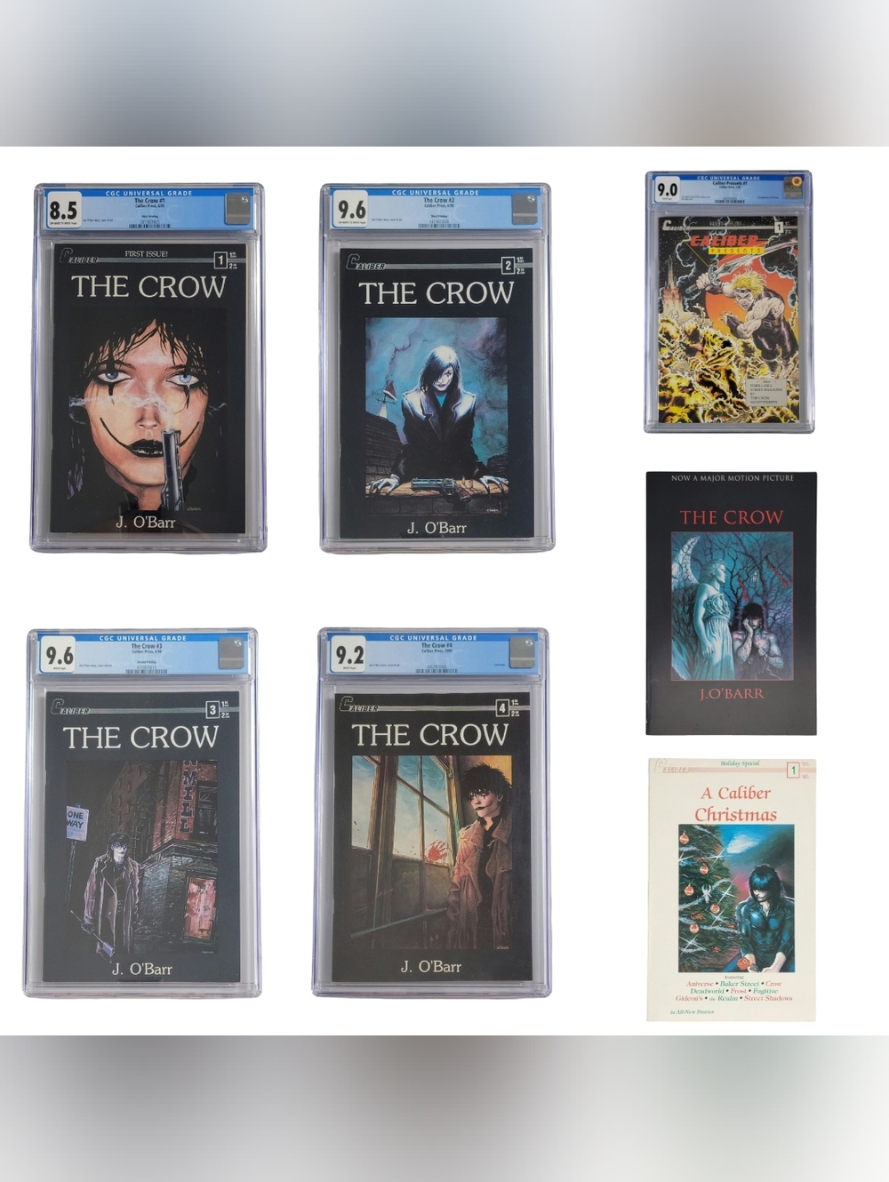 The Crow CGC Comic Lot #1-4 Caliber Presents #1 & Christmas Special TPB